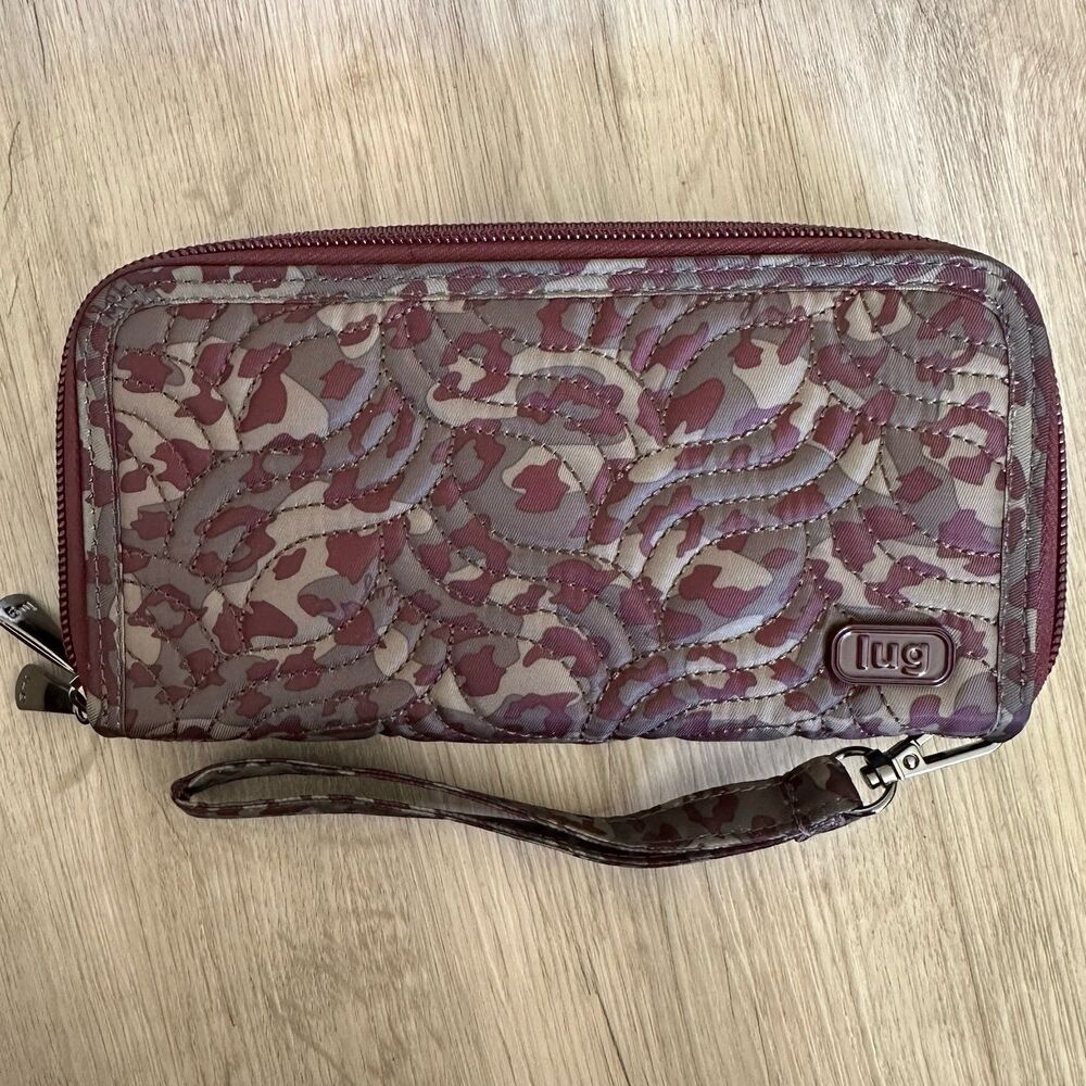 Lug Splits XL RFID Protected Wallet with Wristlet Strap  - Leopard Berry